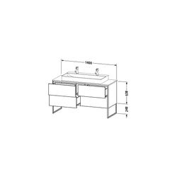 Duravit XSquare Konsolenwaschtischunterbau bodens. 548x1400x778mm ohne KSP Weiß Se... DURAVIT-XS4925M3636 4053424566191 (Abb. 1)
