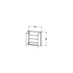Duravit XSquare Spiegelschrank Wandmontage 155x800x800mm, Betongrau, 2 Türen L... DURAVIT-XS7112007071000 4063382610096 (Abb. 1)
