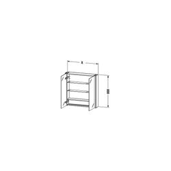Duravit XSquare Spiegelschrank Wandmontage 155x800x800mm, Betongrau, 2 Türen L... DURAVIT-XS7112007071000 4063382610096 (Abb. 1)