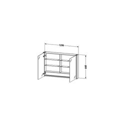 Duravit XSquare Spiegelschrank Wandmontage 155x1200x800mm, Taupe, 2 Türen L/R,... DURAVIT-XS7114083830000 4067116063509 (Abb. 1)