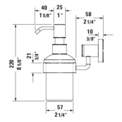 Duravit D-Code Seifenspender 145x69x220mm, Chrom/Mattweiß, Glas/Messing, Schraubbef... DURAVIT-0099161000 4021534576591 (Abb. 1)