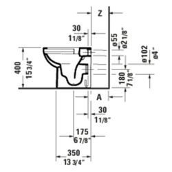 Duravit No.1 Stand WC 480x370x400mm, Weiß Hochglanz, 4,5l, Tiefspüler, rimless, waa... DURAVIT-2184090000 4053424507552 (Abb. 1)