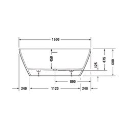 Duravit D-Neo Badewanne 475x750x1600mm, 220l, Mattweiß, Oval, Freistehend, 2 R... DURAVIT-700477000000000 4063382131959 (Abb. 1)