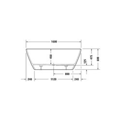 Duravit D-Neo Badewanne 475x750x1600mm, 295l, Mattweiß, Oval, Freistehend, 2 R... DURAVIT-700486000000000 4063382154996 (Abb. 1)