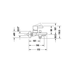 Duravit D-Neo Einhebel-Wannenmischer Aufputz, Chrom, 20,9l/min, S-Anschlüsse, 1/2... DURAVIT-DE5230000010 8000177305078 (Abb. 1)