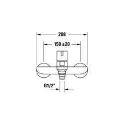 Duravit D-Neo Einhebel-Wannenmischer Aufputz, Chrom, 20,9l/min, S-Anschlüsse, 1/2... DURAVIT-DE5230000010 8000177305078 (Abb. 1)