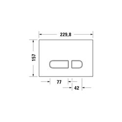 Duravit DuraSystem A1 Betätigungsplatte mechanisch für WC Dual Flush Aufgesetzt, ... DURAVIT-WD5002012000 4053424507316 (Abb. 1)