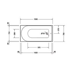 Duravit D-Neo Whirlwanne Rechteckig, Einbau, 750x1500x485mm, Jet Project, 1 Rü... DURAVIT-760471000JP1000 4063382135605 (Abb. 1)