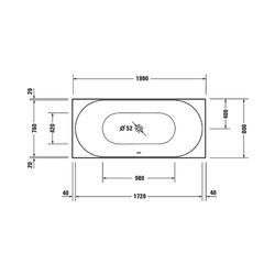 Duravit D-Neo Whirlwanne Rechteckig, Einbau, 800x1800x485mm, Jet Project, 2 Rü... DURAVIT-760476000JP1000 4063382135636 (Abb. 1)