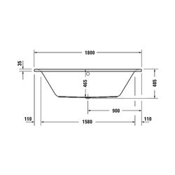 Duravit D-Neo Whirlwanne Rechteckig, Einbau, 800x1800x485mm, Jet Project, 2 Rü... DURAVIT-760476000JP1000 4063382135636 (Abb. 1)