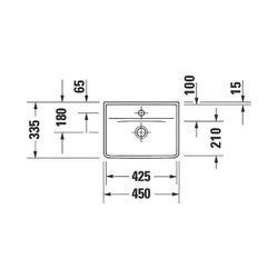 Duravit D-Neo Handwaschbecken 335x450x160mm, Weiß Hochglanz, Rechteckig, 1 Waschpla... DURAVIT-0738450070 4063382012487 (Abb. 1)