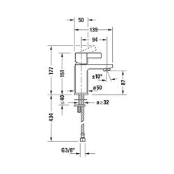 Duravit D-Neo Einhebel-Waschtischmischer S, Chrom, 5l/min, Hebelgriff, Ausladung ... DURAVIT-DE1010002010 8000177304989 (Abb. 1)