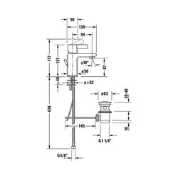 Duravit D-Neo Einhebel-Waschtischmischer S FreshStart, Chrom, 5l/min, Hebelgriff,... DURAVIT-DE1011001010 8000177307249 (Abb. 1)