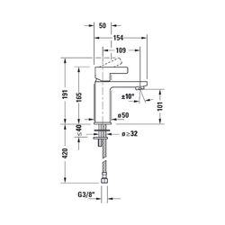 Duravit D-Neo Einhebel-Waschtischmischer M, Chrom, 5l/min, Hebelgriff, Ausladung ... DURAVIT-DE1020002010 8000177305009 (Abb. 1)