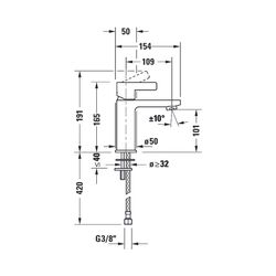 Duravit D-Neo Einhebel-Waschtischmischer M FreshStart, Chrom, 5,5l/min, Hebelgrif... DURAVIT-DE1021002010 8000177307270 (Abb. 1)