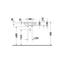 Duravit D-Neo Handwaschbecken 335x450x160mm, Weiß Hochglanz, Rechteckig, 1 Waschpla... DURAVIT-0738450070 4063382012487 (Abb. 1)