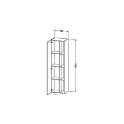 Duravit DuraStyle Hochschrank Dekor 360x500x1800mm Leinen Matt/Mattweiß, 1 Tür R, ... DURAVIT-DS1249R7518 4053424621517 (Abb. 1)