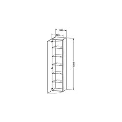 Duravit DuraStyle Hochschrank Dekor 360x400x1800mm Graphit Matt/Basalt Matt, 1 Tür... DURAVIT-DS1229L4943 4053424095462 (Abb. 1)