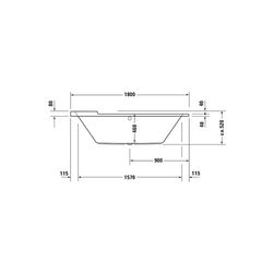 Duravit Starck Wannen Badewanne 520x800x1800mm, 170l, Weiß glänzend, Oval, Ein... DURAVIT-700009000000000 4021534255014 (Abb. 1)