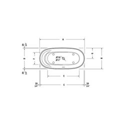 Duravit Cape Cod Badewanne 495x780x1650mm, Mattweiß, Oval, Freistehend, 2 Rück... DURAVIT-700459000000000 4063382014283 (Abb. 1)