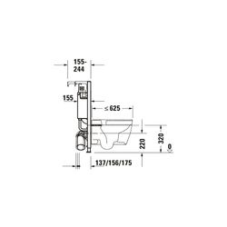 Duravit Installationselement Trockenbau Standard für WC DuraSystem 155x500x840mm,... DURAVIT-WD1016000000 4063382128638 (Abb. 1)