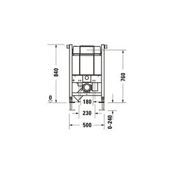 Duravit Installationselement Trockenbau Standard für WC DuraSystem 155x500x840mm,... DURAVIT-WD1016000000 4063382128638 (Abb. 1)