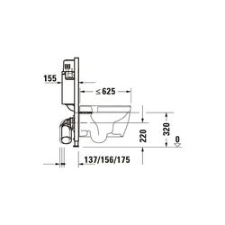 Duravit Installationselement Trockenbau Basic für WC DuraSystem 155x500x840mm, Hö... DURAVIT-WD1017000000 4063382128652 (Abb. 1)