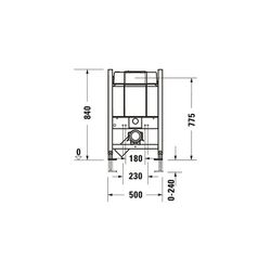 Duravit Installationselement Trockenbau Basic für WC DuraSystem 155x500x840mm, Hö... DURAVIT-WD1017000000 4063382128652 (Abb. 1)