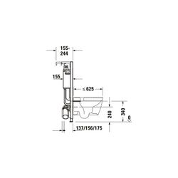 Duravit Installationselement Trockenbau Standard für WC DuraSystem 155x500x990mm,... DURAVIT-WD1018000000 4063382128676 (Abb. 1)