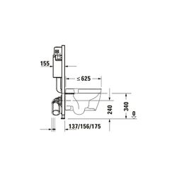 Duravit Installationselement Trockenbau Basic für WC DuraSystem 155x500x990mm, Hö... DURAVIT-WD1019000000 4063382128690 (Abb. 1)