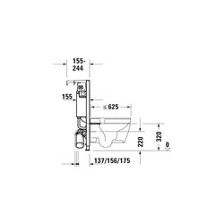 Duravit Installationselement Trockenbau Standard für WC DuraSystem 155x500x840mm,... DURAVIT-WD1016000000 4063382128638 (Abb. 1)
