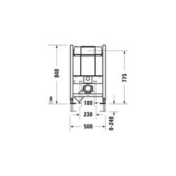 Duravit Installationselement Trockenbau Basic für WC DuraSystem 155x500x840mm, Hö... DURAVIT-WD1017000000 4063382128652 (Abb. 1)