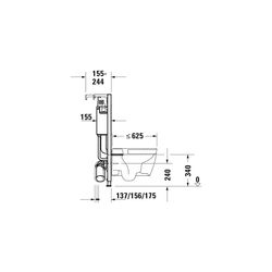 Duravit Installationselement Trockenbau Standard für WC DuraSystem 155x500x990mm,... DURAVIT-WD1018000000 4063382128676 (Abb. 1)