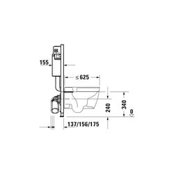 Duravit Installationselement Trockenbau Basic für WC DuraSystem 155x500x990mm, Hö... DURAVIT-WD1019000000 4063382128690 (Abb. 1)