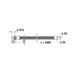 Duravit Ab- und Überlaufgarnitur, Chrom glänzend, Quadroval, Bowdenzuglänge 85... DURAVIT-792208000001000 4063382030979 (Abb. 1)