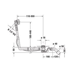 Duravit Ab- und Überlaufgarnitur mit Zulauf, Wanneneinlauf, Chrom glänzend, Qu... DURAVIT-792211000001000 4063382031006 (Abb. 1)