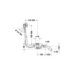 Duravit Ab- und Überlaufgarnitur mit Zulauf, Wanneneinlauf, Chrom glänzend, Qu... DURAVIT-792201000001000 4063382030900 (Abb. 1)