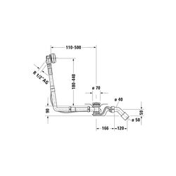 Duravit Ab- und Überlaufgarnitur mit Zulauf, Wanneneinlauf, Chrom glänzend, Qu... DURAVIT-792203000001000 4063382030924 (Abb. 1)