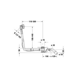 Duravit Ab- und Überlaufgarnitur mit Zulauf, Wanneneinlauf, Chrom glänzend, Qu... DURAVIT-792205000001000 4063382030948 (Abb. 1)