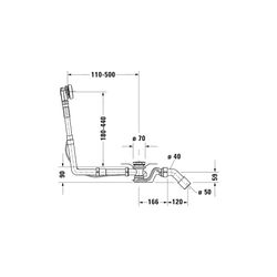 Duravit Ab- und Überlaufgarnitur, Chrom glänzend, Quadroval, Bowdenzuglänge 85... DURAVIT-792206000001000 4063382030955 (Abb. 1)