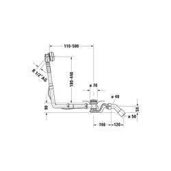 Duravit Ab- und Überlaufgarnitur mit Zulauf, Wanneneinlauf, Chrom glänzend, Qu... DURAVIT-792207000001000 4063382030962 (Abb. 1)