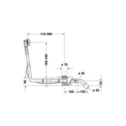 Duravit Ab- und Überlaufgarnitur, Chrom glänzend, Quadroval, Bowdenzuglänge 11... DURAVIT-792210000001000 4063382030993 (Abb. 1)