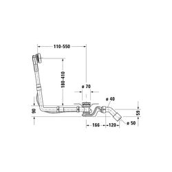Duravit Ab- und Überlaufgarnitur, Chrom glänzend, Quadroval, Bowdenzuglänge 70... DURAVIT-792218000001000 4063382040466 (Abb. 1)
