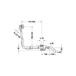 Duravit Ab- und Überlaufgarnitur mit Zulauf, Wanneneinlauf, Weiß glänzend, Qua... DURAVIT-792219000000000 4063382040619 (Abb. 1)