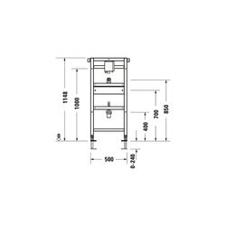Duravit Installationselement für Urinal DuraSystem 170x500x1148mm, Ständerleichtb... DURAVIT-WD3004000000 4063382128768 (Abb. 1)