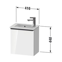 Duravit D-Neo Waschtischunterbau wandhäng. 274x410x440mm Mattweiß, Griff Diam.... DURAVIT-DE4259RBD180000 4067116121834 (Abb. 1)