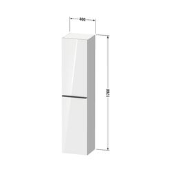 Duravit D-Neo Hochschrank Dekor 360x400x1760mm, Mattweiß, 1 Tür L, Griff Diama... DURAVIT-DE1328LBD180000 4067116124576 (Abb. 1)