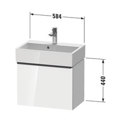 Duravit D-Neo Waschtischunterbau wandh. 372x584x440mm, Eiche Mattschwarz, Grif... DURAVIT-DE42290BD160000 4067116116298 (Abb. 1)