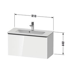 Duravit D-Neo Waschtischunterbau wandh. 372x810x440mm, Compact Natur Eiche Mat... DURAVIT-DE4269004300000 4067116126860 (Abb. 1)
