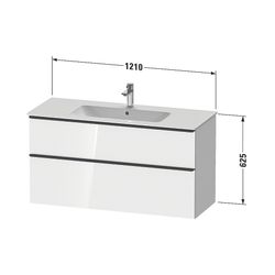 Duravit D-Neo Waschtischunterbau wandh. 462x1210x625mm Nussbaum dunkel Matt, G... DURAVIT-DE43640BD210000 4067116119565 (Abb. 1)